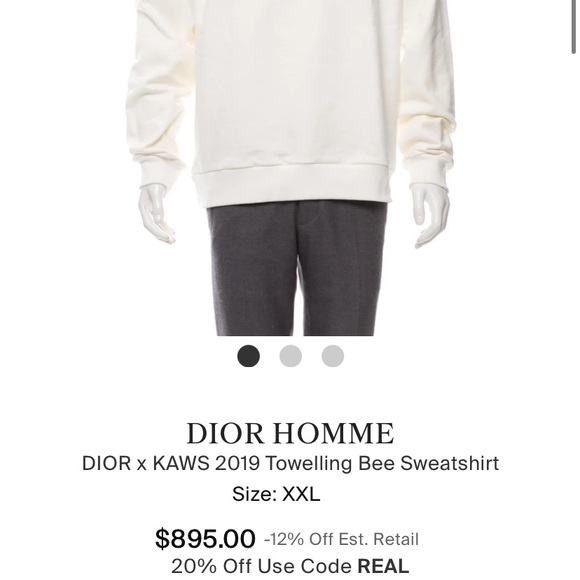 Dior Shirts | Dior X Kaws 29 Towelling Bee Crewneck | Poshmark